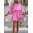 Short summer dress short sleeve women's oversized (40/42/44 ONE SIZE) ITALIAN FASHION IMD25022