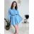 Šaty krátké mikinové dlouhý rukáv dámské oversize (M/L/XL ONE SIZE) ITALSKÁ MÓDA IMD25PEGY/DUR tmavě béžová M/L