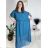 Elegant chiffon dress short sleeve women's oversized (46/48/50 ONE SIZE) ITALIAN FASHION IM425035