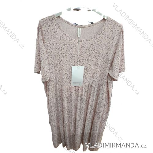 Šaty volnočasové letní květinové krátký rukáv dámské (S/M/L ONE SIZE) ITALSKÁ MÓDA IMSM25189