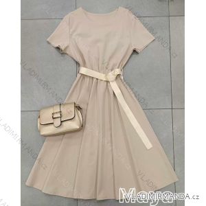Šaty dlouhé elegantní krátký rukáv dámské (S/M/L ONE SIZE) ITALSKÁ MÓDA IMWMY25396