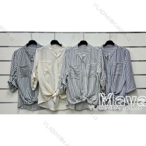 Tunika košilová dlouhý rukáv dámská (S/M/L ONE SIZE) ITALSKÁ MÓDA IMWMY25416