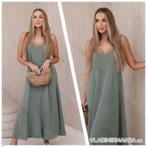 Šaty dlouhé oversize mušelín na ramínka dámské (S/M/L ONE SIZE) ITALSKÁ MÓDA IMWCH25429