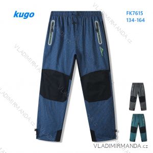 Kalhoty dlouhé outdoorové plátěné dorost chlapecké (134-164) KUGO FK7615