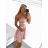 Women's elegant party long sleeve dress (S/M ONE SIZE) ITALIAN FASHION IM322282 XS/S beige
