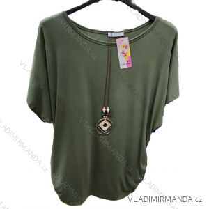 Tunika krátký rukáv dámská nadrozměr (42/44/46 ONE SIZE) ITALSKÁ MÓDA IMSM25008