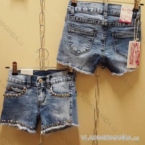 Šortky kraťasy riflové dětské dorost dívčí  (4-12 let) ANGEL-KIDS JEANS 4065