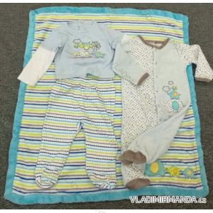 Souprava kojenecká tričko,polodupačky,overal a deka dívčí a chlapecká bavlněná 4+1 (3-9 měsíců) AODA A024
