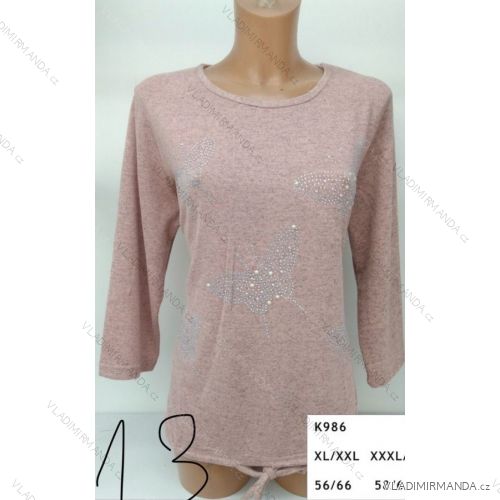 T-shirt with pearls long sleeve ladies (l-3xl) ERBOSSI PM117K986
