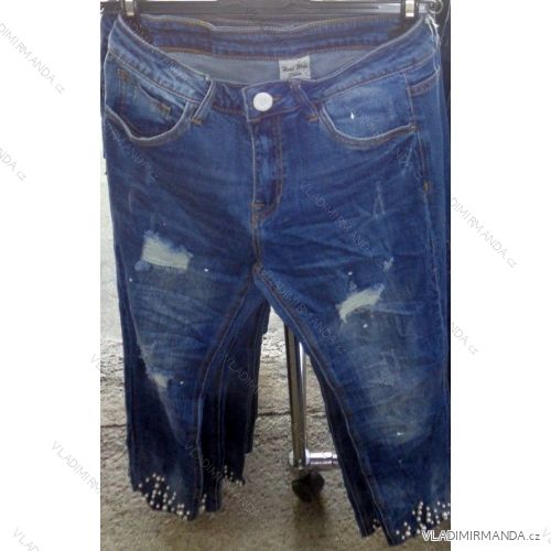 Jeans rifle with long ladies pearls (s-xl) ITALIAN MODA IM718042
