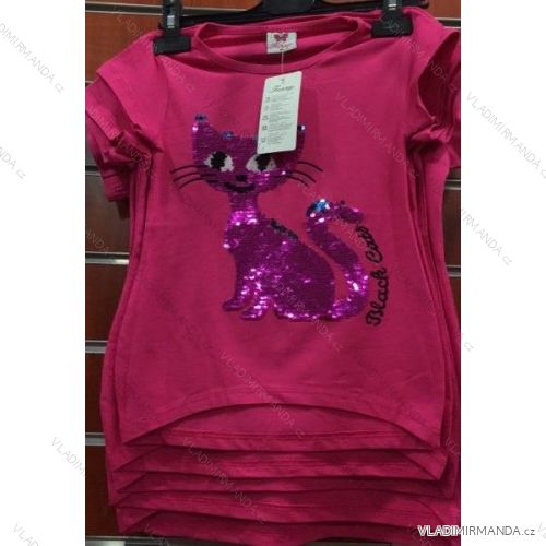 T-shirt short sleeve with baby girl's sequins (98-128) TUZZY TM218058
