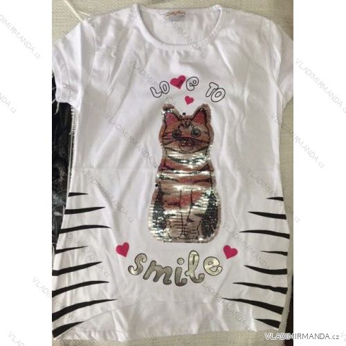 T-shirt short sleeve with baby girl's sequins (98-128) TUZZY TM218060
