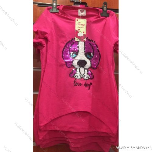 T-shirt short sleeve with baby girl's sequins (98-128) TUZZY TM218062
