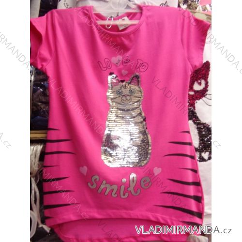 T-shirt with short sleeves with sequins girls girl (134-164) TUZZY TURKEY MODA TM218056
