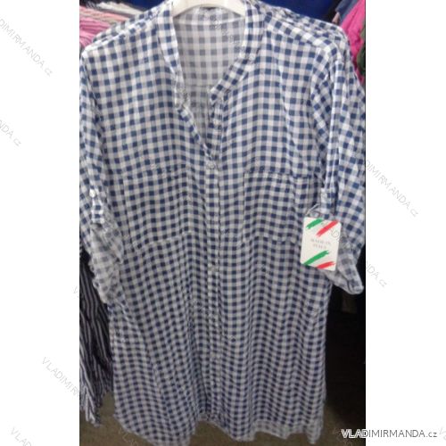 Košile 3/4 krátký rukáv kostkovaná nadrozměrná dámská (uni xl-3xl) ITALSKá MóDA IM718223