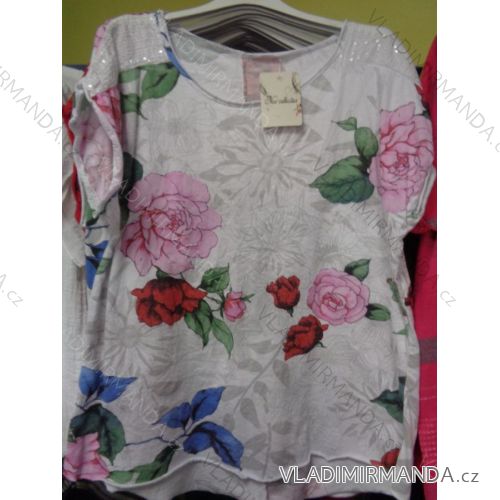 Tunic short sleeve ladies flowers (uni sl) NEW COLLECTION ITALIAN Fashion IM818102
