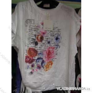 T-shirt tunic short sleeve ladies flowers (uni sl) MY LUNA ITALIAN Fashion IM818103
