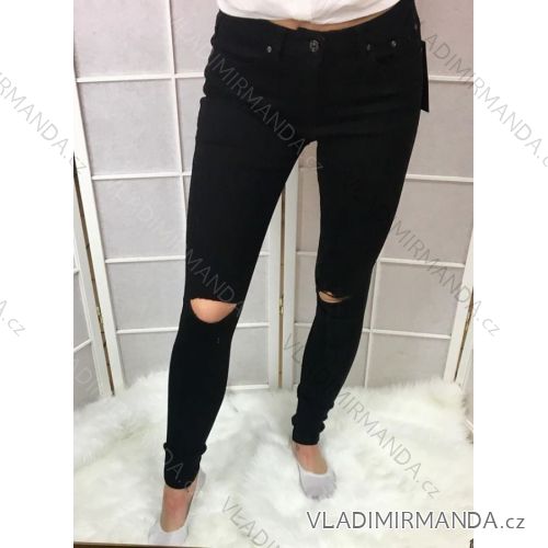 Nohavice riflové dámske skinny (34-42 / čierne) MISS ANNA IM918E04