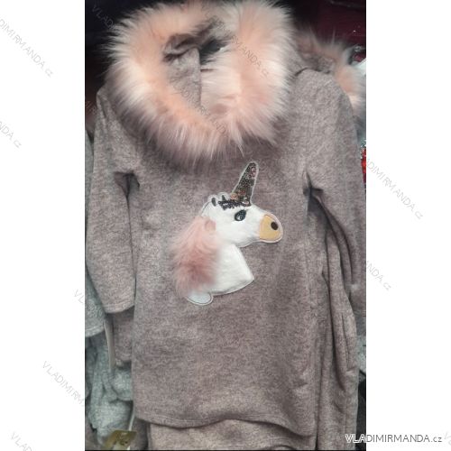 Dress / sweater warm long sleeve with unicorn baby girl puppy (4-16 years old) TURKEY MODA TM218172
