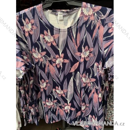 T-shirt short sleeve t-shirt ladies flower oversized (L-4XL) GOSIA POLISH FASHION PM119182
