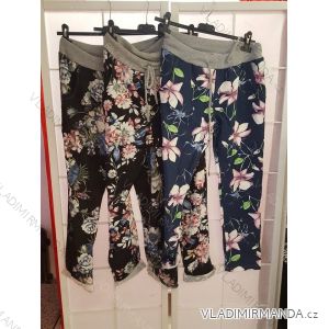 Tepláky slabé dlouhé dámské květované (uni s-l) ITALSKá MODA IM719210