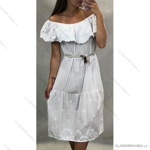 Summer dress with bare shoulders short women with lanyard (uni s / m) ITALIAN MODE IM919652
