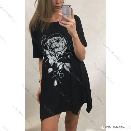 Tričko krátký rukáv nadrozměrné dámské (uni XL/2XL) ITALSKá MóDA IM919718