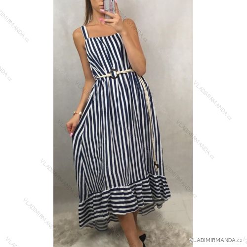 Women's long summer strip dress (uni sm) ITALIAN MODE IM919157