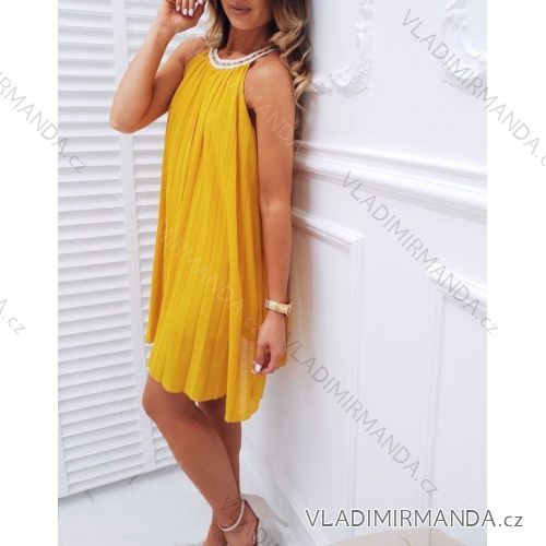 Folded summer short sleeveless dress women's (uni s / m) ITALIAN MODE IM919775
