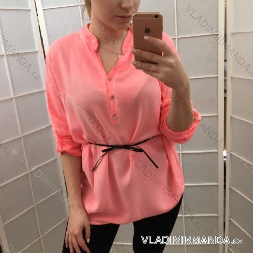 Shirt 3/4 long sleeve neon with belt women (uni sm) ITALIAN MODE IM2191809