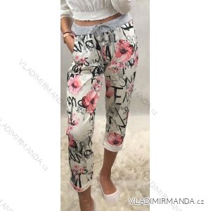 Women's flower pants long with lettering (uni L / XL) ITALIAN FASHION IMC198956