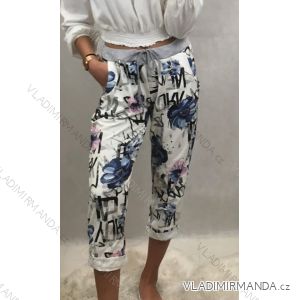 Women's flower pants long with lettering (uni s / m) ITALIAN FASHION IMC198960
