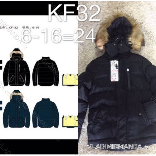 Boy´s winter coat with hood and fur youth (6-16 years) SAD SAD19KF32