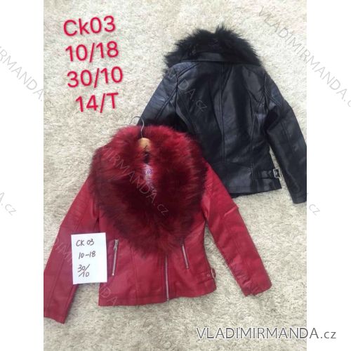 Jacket leatherette with fur adolescent girls (10-18 years) SAD SAD19CK03
