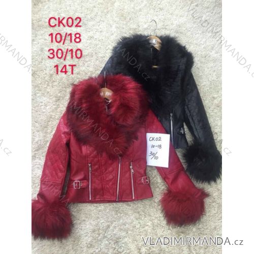 Jacket leatherette with fur adolescent girls (10-18 years) SAD SAD19CK02
