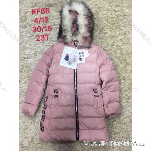 Winter coat with hood and fur children adolescent girls (4-12 years) SAD SAD19KF86