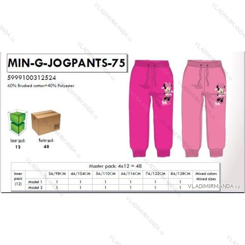 Tepláky minnie mouse dětské dívčí (3-8 let) SETINO MIN-G-JOGPANTS-75