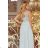 215-1 LEA Long Sleeveless Dress with Embroidered Cleavage - Silver Color
