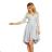 210-9 NICOLLE - long lace neckline dress - Gray

