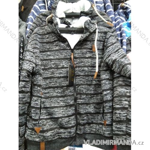 Mikina zateplená kožíškem na zip pánská nadrozměrná (L-4XL) HKD HKD19HKD-332