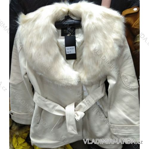 Kožený kabátek zimní s kožíškem dámský (S-2XL) MISS SISSY MA119MD2207