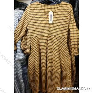 Šaty teplé dlouhý rukáv dámské nadrozměrné (uni XL/2XL) ITALSKá MóDA IM12190107