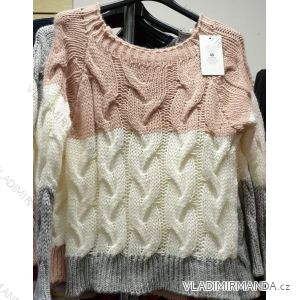 Women's knitted long sleeve sweater (uni sm) ITALIAN MODA IM12190125
