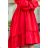 265-4 DAISY Dress with frills - RED
