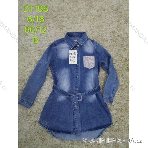 Denim dress with belt children adolescent girls (6-16 years) SAD SAD20DT195
