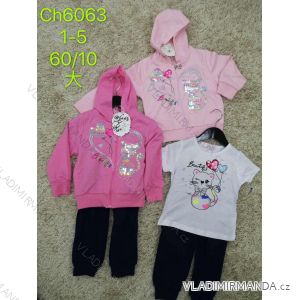 Súprava tepláky, mikina s kapucňou a tričko dojčenská detská dievčenské (1-5 rokov) SAD SAD20CH6063
