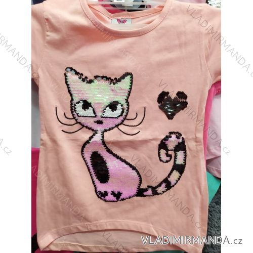 T-shirt with sequins short sleeve children's girl (98-128) TUZZY TURKISH FASHION TM220003
