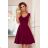 307-3 POLA dress with frills - Burgundy color
