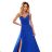 299-3 CHIARA Elegant Maxi Dress with Straps - Royal Blue

