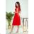 311-1 LILA Pleated dress with short sleeves - red
